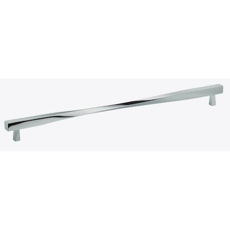 Center to Center Modern Twisted Cabinet Pull Bright Chrome 16-1/2