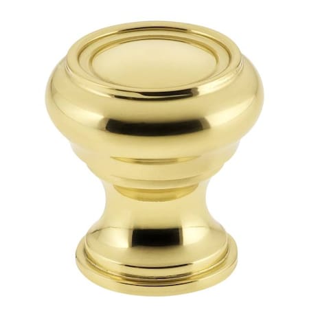 Traditional Cabinet Knob Bright Brass 1-1/2
