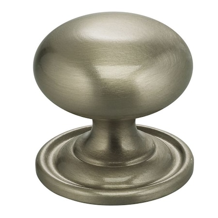 Round Cabinet Knob with Backplate Satin Nickel 1-3/16