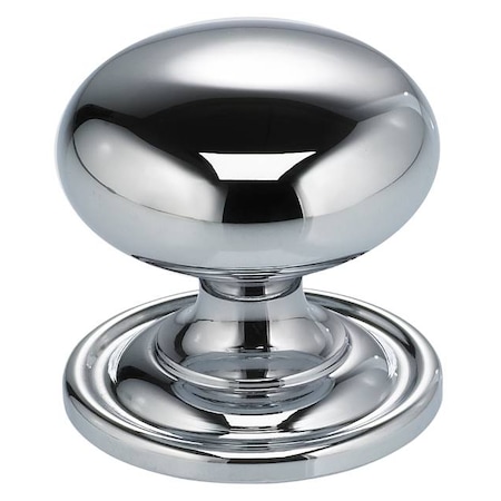 Round Cabinet Knob with Backplate Bright Chrome 1-3/16