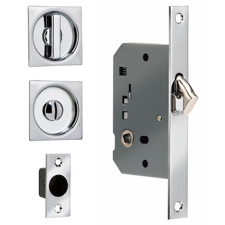 Backset Sliding Pocket Door Square Mortise Lock Square Trim ORB 2