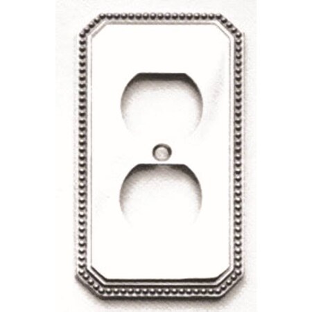 Duplex Receptacle Beaded Switch Plate, Number of Gangs: 2 Solid Brass MPN:8004/R.26