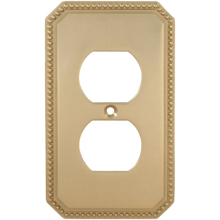 Duplex Receptacle Beaded Switch Plate, Number of Gangs: 2 Solid Brass MPN:8004/R.SB