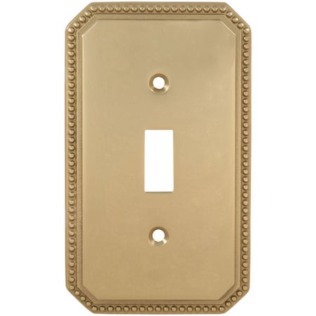 Single Beaded Switch Plate, Number of Gangs: 1 Solid Brass, Satin Nickel Plated, Lacquered Finish MPN:8004/S.15
