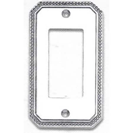 Single Rocker Beaded Switch Plate, Number of Gangs: 1 Solid Brass, Polished Chrome Plated Finish MPN:8005/S.26