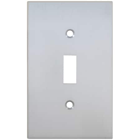 Single Modern Switch Plate, Number of Gangs: 1 Solid Brass, Satin Nickel Plated, Lacquered Finish MPN:8012/S.15