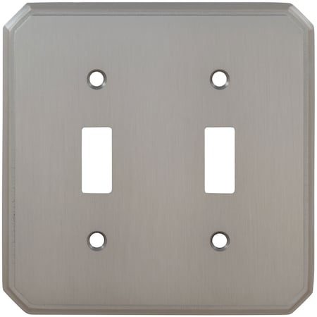 Double Traditional Switch Plate, Number of Gangs: 2 Solid Brass, Polished Brass, Lacquered Finish MPN:8014/D.3