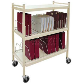 Omnimed® Standard Vertical Open Chart Rack 20 Binder Capacity Beige 260002-BG