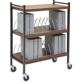 Omnimed® Standard Vertical Open Chart Rack 20 Binder Capacity Woodgrain 260002-WD