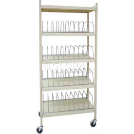 Omnimed® Standard Vertical Open Chart Rack 40 Binder Capacity Beige 260004-BG
