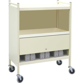 Omnimed® Standard Vertical Cabinet Chart Rack with Locking Panel 10 Binder Capacity Beige 280110-BG