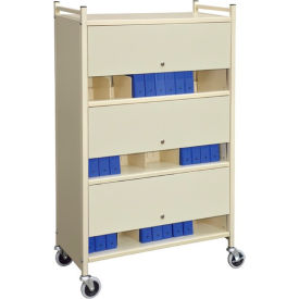 Omnimed® Standard Vertical Cabinet Chart Rack with Locking Panel 30 Binder Capacity Beige 280130-BG