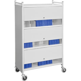 Omnimed® Standard Vertical Cabinet Chart Rack with Locking Panel 30 Binder Capacity Gray 280130-LG