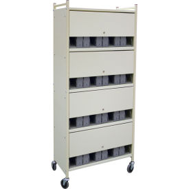 Omnimed® Standard Vertical Cabinet Chart Rack with Locking Panel 40 Binder Capacity Beige 280140-BG