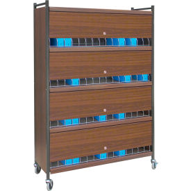 Omnimed® Large Vertical Cabinet Chart Rack with Locking Panel 60 Binder Capacity Woodgrain 280160-WG