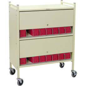 Omnimed® Standard Vertical Cabinet Chart Rack with Locking Panel 16 Binder Capacity Woodgrain 281516-WG