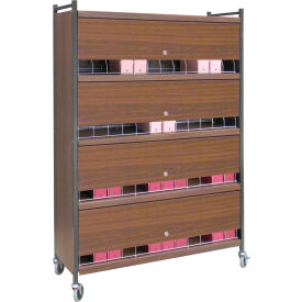 Omnimed® Large Vertical Cabinet Chart Rack with Locking Panel 48 Binder Capacity Beige 281548-BG