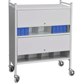 Omnimed® Versa Cabinet Style Rack with Locking Panels 2 Shelves Light Gray 282120-LG