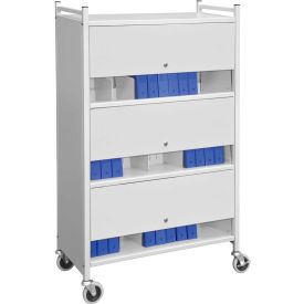 Omnimed® Versa Cabinet Style Rack with Locking Panels 3 Shelves Light Gray 282130-LG