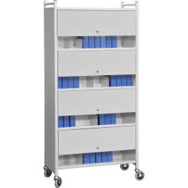 Omnimed® Versa Cabinet Style Rack with Locking Panels 4 Shelves Light Gray 282140-LG