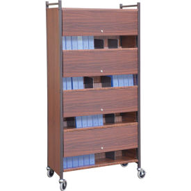 Omnimed® Versa Cabinet Style Rack with Locking Panels 4 Shelves Woodgrain 282140-WG