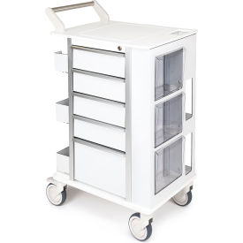 Omnimed Enhanced Phlebotomy Cart 5 Drawers & Key Lock 23-1/2