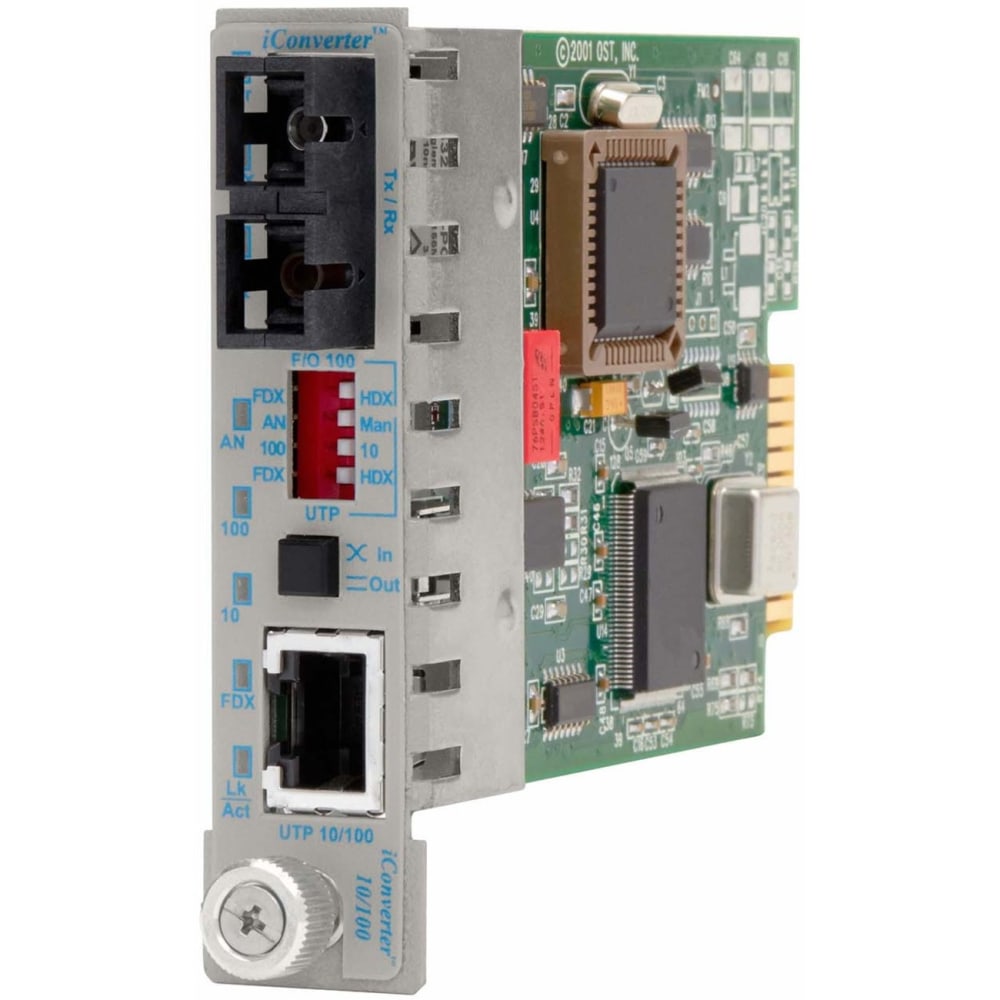 Omnitron iConverter 10/100 - Fiber media converter - 100Mb LAN - 10Base-T, 100Base-FX, 100Base-TX - RJ-45 / SC multi-mode - up to 1.2 miles - 850 nm MPN:8382-6