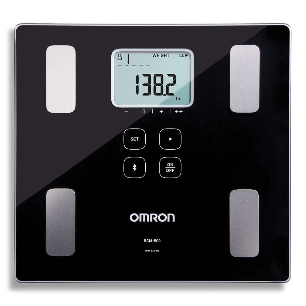 Omron BCM-500 Body Composition Bathroom Scale, 11in x 11.2in, Black MPN:BCM-500