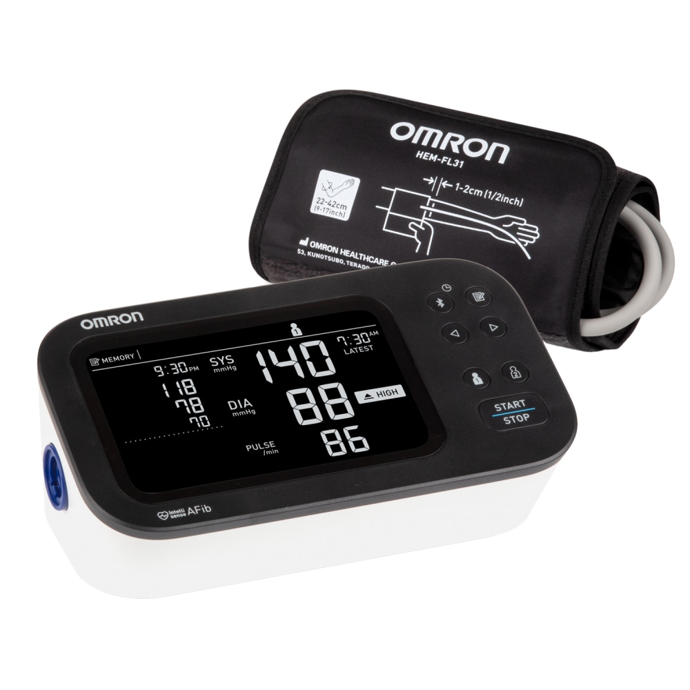Omron 10 Series Upper Arm Blood Pressure Monitor and Cuff with Bluetooth & Wide Backlit LCD Display, BP7465 MPN:BP7465