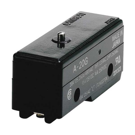 Snap Action Switch, Pin, Plunger Actuator, SPDT, 20 A at 480 V AC Contact Rating MPN:A-20G