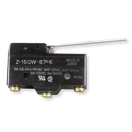 Snap Action Switch, Hinge, Lever Actuator, SPDT, 20 A at 480 V AC Contact Rating MPN:A-20GV-B7-K
