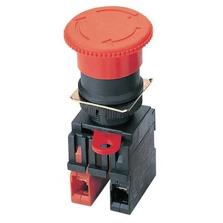 Emergency Stop Push Button, 22 mm, 2NC, Red MPN:A22E-L-02