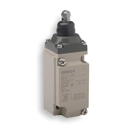 Heavy Duty Limit Switch, Plunger, Roller, SPDT, 10A at 600V AC, Actuator Location: Top MPN:D4A1110N