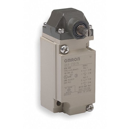 Heavy Duty Limit Switch, Plunger, Roller, DPDT, 5A at 600V AC, Actuator Location: Top MPN:D4A2510N