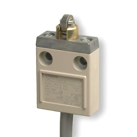 Limit Switch, Plunger, Roller, SPDT, 5A at 240V AC, Actuator Location: Top MPN:D4C1603