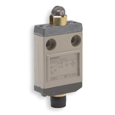 Limit Switch, Plunger, Roller, SPDT, Not Rated AC, Actuator Location: Top MPN:D4CC3002