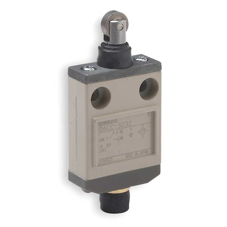 Limit Switch, Plunger, Roller, SPDT, Not Rated AC, Actuator Location: Top MPN:D4CC3032