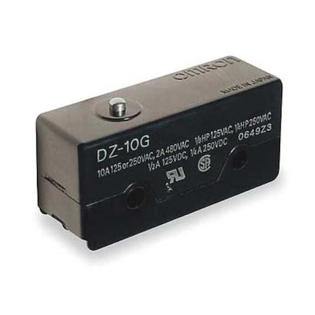Snap Action Switch, Pin, Plunger Actuator, DPDT, 10 A at 240 V AC Contact Rating MPN:DZ-10G-1A