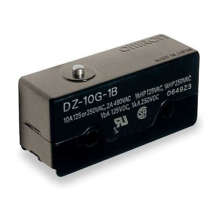 Snap Action Switch, Pin, Plunger Actuator, DPDT, 10 A at 240 V AC Contact Rating MPN:DZ-10G-1B