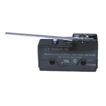 Snap Action Switch, Hinge, Lever Actuator, DPDT, 10 A at 240 V AC Contact Rating MPN:DZ-10GV-1A