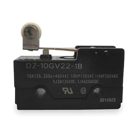 Snap Action Switch, Hinge Roller, Lever Actuator, DPDT, 10 A at 240 V AC Contact Rating MPN:DZ-10GV22-1B