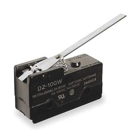Snap Action Switch, Hinge, Lever Actuator, DPDT, 10 A at 240 V AC Contact Rating MPN:DZ-10GW-1A