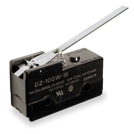 Snap Action Switch, Hinge, Lever Actuator, DPDT, 10 A at 240 V AC Contact Rating MPN:DZ-10GW-1B