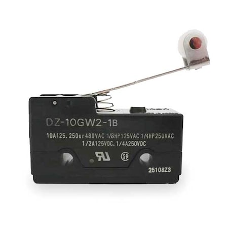 Snap Action Switch, Hinge Roller, Lever Actuator, DPDT, 10 A at 240 V AC Contact Rating MPN:DZ-10GW2-1B