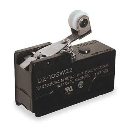 Snap Action Switch, Hinge Roller, Lever Actuator, DPDT, 10 A at 240 V AC Contact Rating MPN:DZ-10GW22-1A