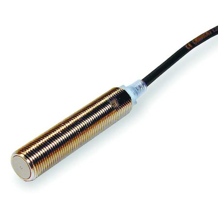 Cylindrical, Inductive Proximity Sensor, 12 mm Dia., Brass, 2 m, Bare Wire, 2 Wires, Shielded MPN:E2E2-X2Y1