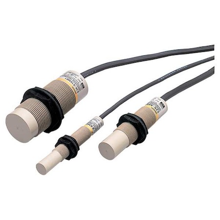 Capacitive, Cylindrical Proximity Sensor, 12 mm Dia., Plastic, 2 m, Bare Wire, 3 Wires, Unshielded MPN:E2K-X4ME1