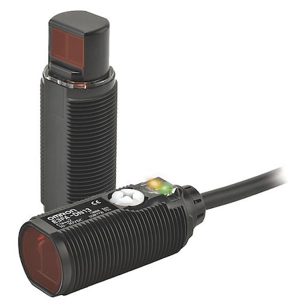 Diffuse Photoelectric Sensor, Bare Wire, Right Angle, Cylindrical, Selectable Light On/Dark On, NPN MPN:E3FA-DN112M