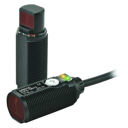 Retroreflective Photoelectric Sensor, Bare Wire, Straight, Cylindrical, Selectable Light On/Dark On, PNP MPN:E3FA-RP122M
