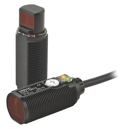 Through-Beam Photoelectric Sensor Set, Bare Wire, Right Angle, Cylindrical, Selectable Light On/Dark On, NPN MPN:E3FA-TN112M